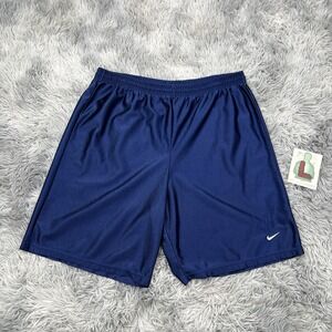 Vintage Nike Dazzle Shorts Mens LARGE Blue Satin Drawstring MADE IN USA